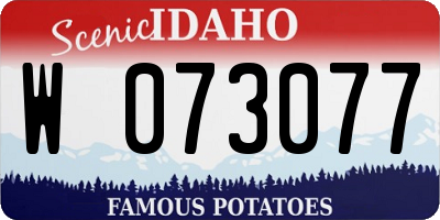 ID license plate W073077