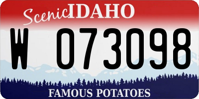 ID license plate W073098