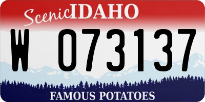 ID license plate W073137