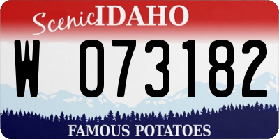 ID license plate W073182