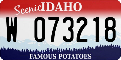 ID license plate W073218