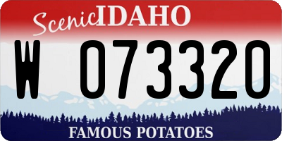 ID license plate W073320