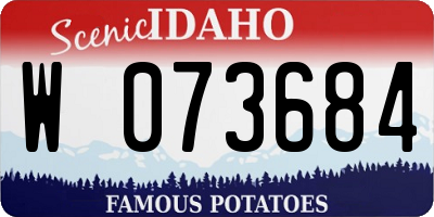 ID license plate W073684