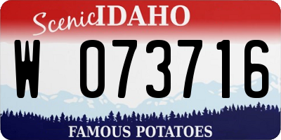 ID license plate W073716