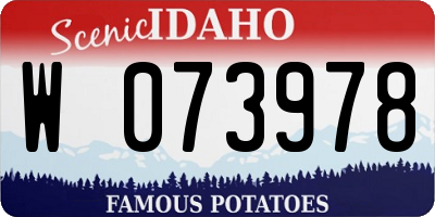 ID license plate W073978