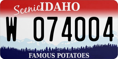 ID license plate W074004