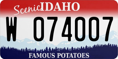 ID license plate W074007