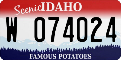 ID license plate W074024