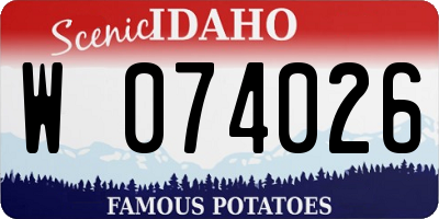 ID license plate W074026