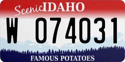 ID license plate W074031