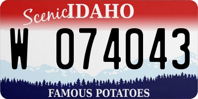 ID license plate W074043