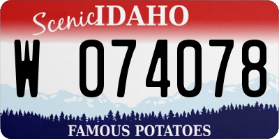 ID license plate W074078