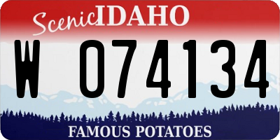 ID license plate W074134