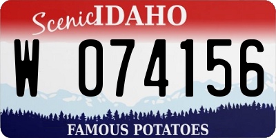 ID license plate W074156