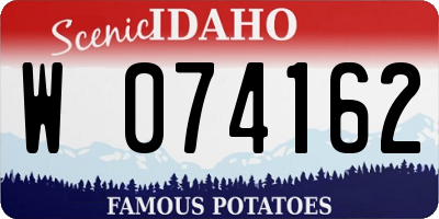 ID license plate W074162