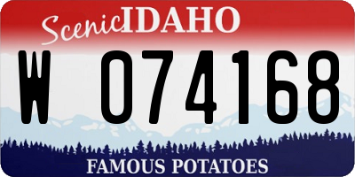 ID license plate W074168