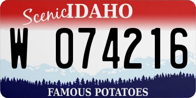 ID license plate W074216