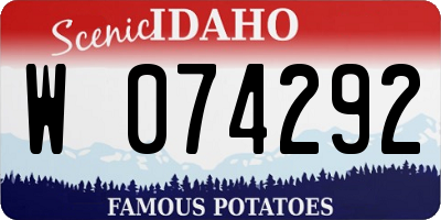 ID license plate W074292