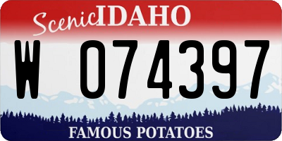 ID license plate W074397