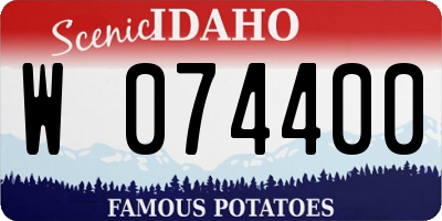 ID license plate W074400