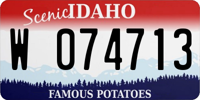 ID license plate W074713