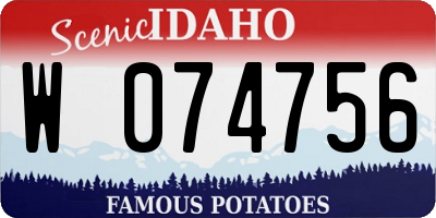 ID license plate W074756