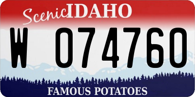 ID license plate W074760
