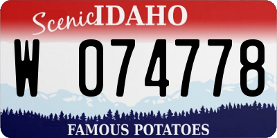 ID license plate W074778