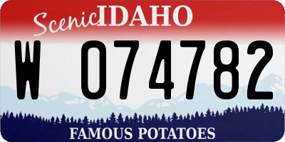 ID license plate W074782