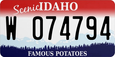 ID license plate W074794