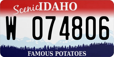 ID license plate W074806