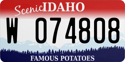 ID license plate W074808