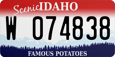 ID license plate W074838