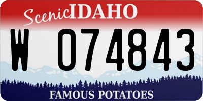 ID license plate W074843