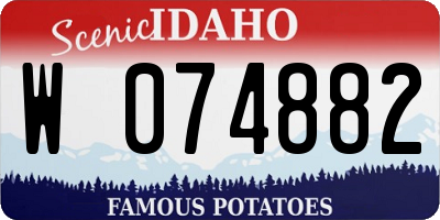 ID license plate W074882