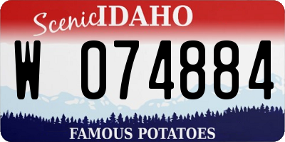ID license plate W074884