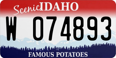 ID license plate W074893