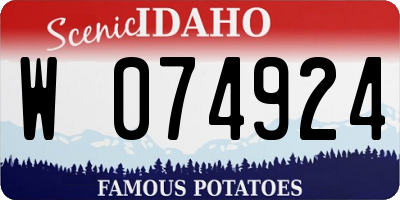 ID license plate W074924