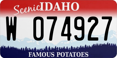 ID license plate W074927