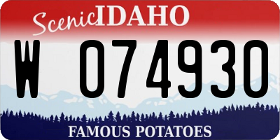 ID license plate W074930