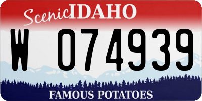 ID license plate W074939