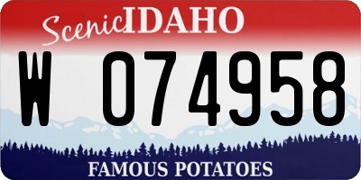 ID license plate W074958