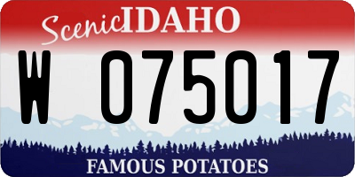 ID license plate W075017