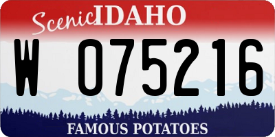 ID license plate W075216