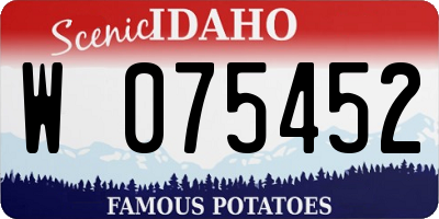 ID license plate W075452