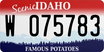 ID license plate W075783