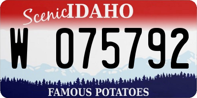 ID license plate W075792