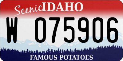 ID license plate W075906