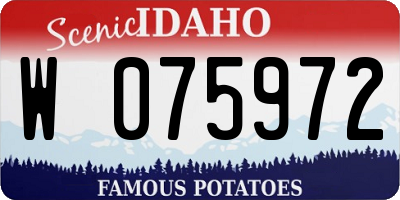ID license plate W075972