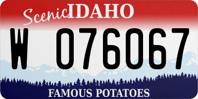 ID license plate W076067